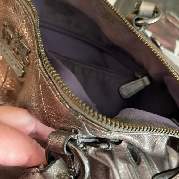 Coach Madison Sophia Metallic Leather Satchel Shoulder Bag Purse H1026-15955 - Picture 9 of 16